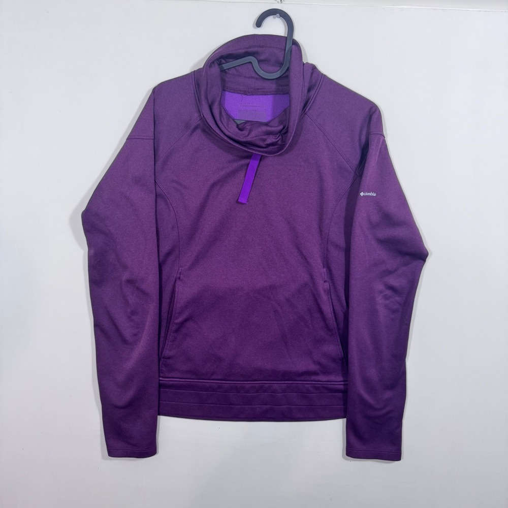 Columbia Omni Wick Cowl Neck M Pullover Sweatshirt‎ Purple Running Granola Girl